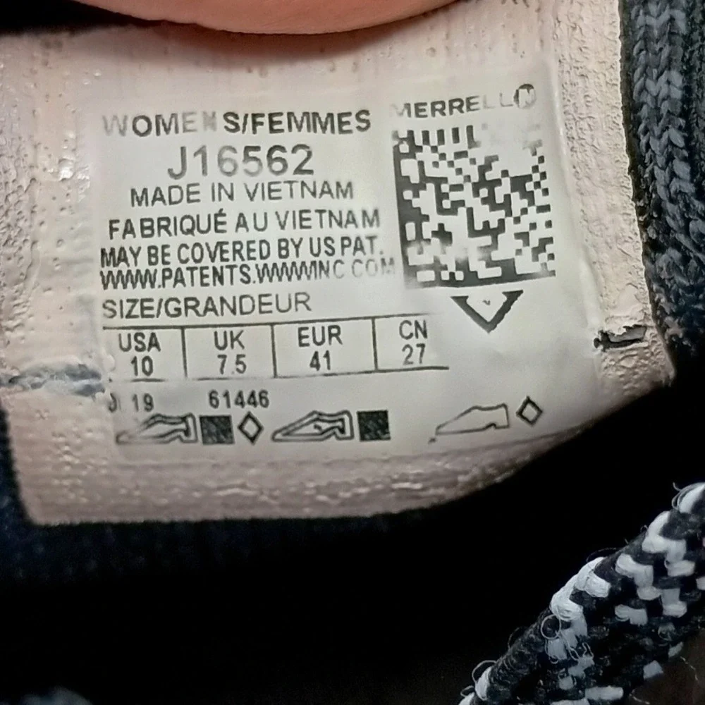 Merrell Mag-9 Womens Trail Running Shoes Gray Black Knit Vibram J16562 Size 10‎